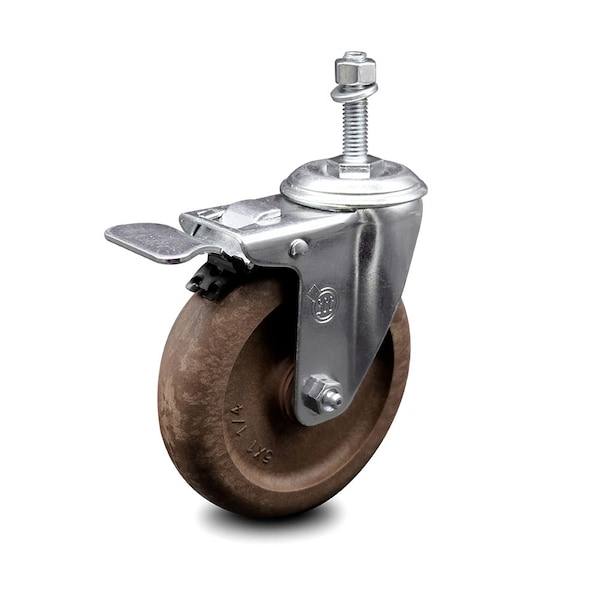 5 Inch High Temp Glass Filled Nylon 10mm Stem Caster with Total Lock Brake SCC